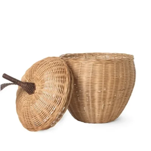 Nordic Wind Storage Basket Natural Rattan Weaving Toy Basket Bathroom With Lid Dirty Clothes Storage Home Decor Organizer Boxes