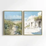 Vintage Rustic Greek Village Architecture Coast Landscape Poster Canvas Painting Wall Art Pictures Home Interior Decor - Image 3