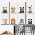 Charming Animal Canvas Prints for Kids' Nursery Decor - Image 2