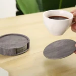 6 Wood Grain Leather Coasters Placemats Tea and Coffee Cups Cushions Home Bar Counter Insulated Rack Non Stick - Image 4