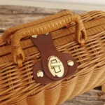 Retro Rattan Suitcase Wicker Handmade Travel Basket Camping Food Storage Luggage Straw Woven Snack Container Picnic Suitcase - Image 2