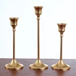 Chic Brass Gold Candle Holders Set for Elegant Gatherings