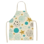 Stylish Geometric Linen Apron for Family Cooking Fun - Image 4