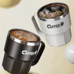 WORTHBUY 400/480ML 304 Stainless Steel Coffee Cup With Lid&Handle Double Layer Coffee Mug Drinkware Reusable Insulated Water Cup - Image 5