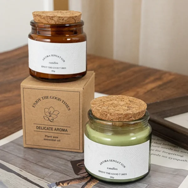 Soybean wax creative candle aromatherapy cork glass jar aromatherapy candle wholesale 23 flavors