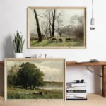 Vintage Neutral Coastal Seascape Art Prints Cottage Country Landscape Painting Canvas Posters Rural Gallery Wall Pictures Decor - Image 4