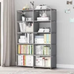 Multi-Layer Bookcase Square Storage Shelf Easy Assembly Bookcase Living Room and Study Bedroom Storage Shelf Simple Bookshelf - Image 3