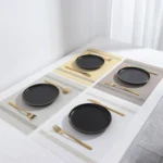 Placemats Set of 4/6 Heat Resistant Stain Resistant Non-Slip Woven Vinyl Insulation Placemats, Washable Durable Table Mats