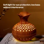 Elegant Wood Grain Aromatherapy Diffuser with RGB Lighting