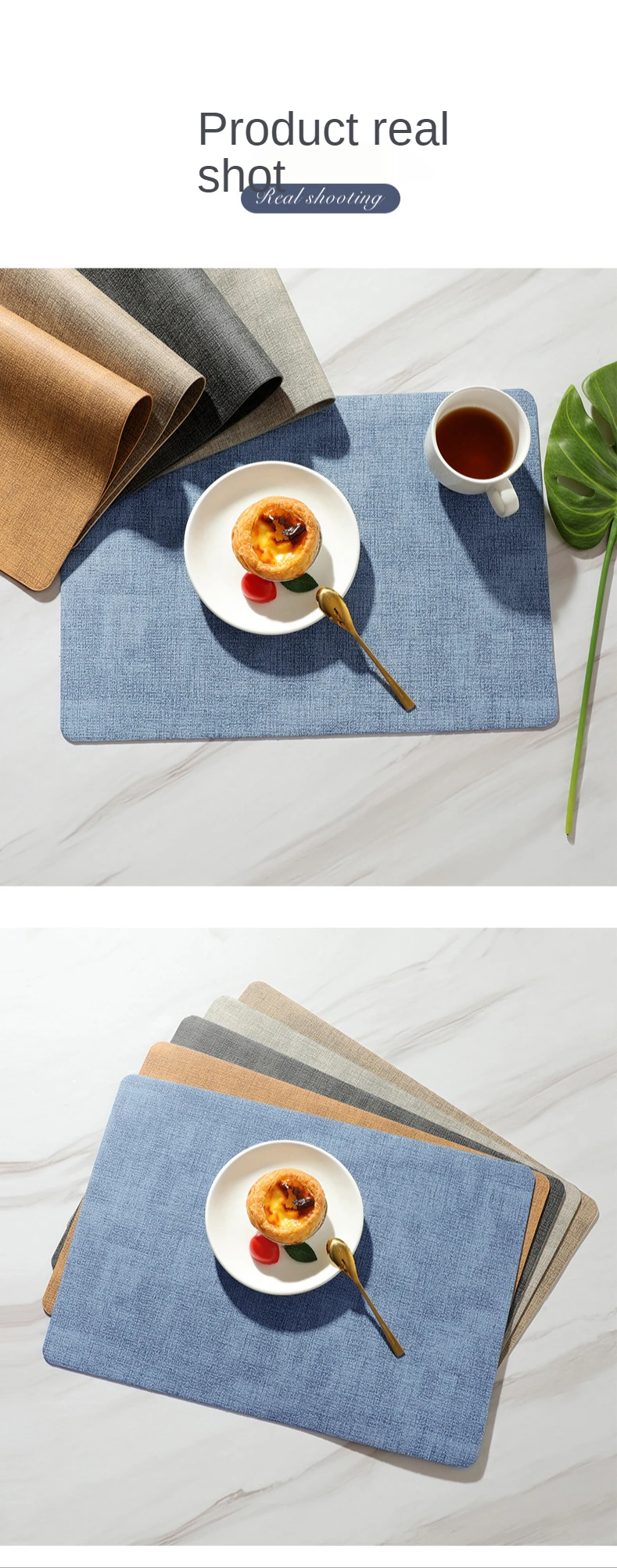Placemats Dual Sided,Faux Leather Place Meal Mats Indoor Placemats for Dining Table Outdoor Square Non-Slip Washable Table Mats 7 kf Seaf1dbf822384184939e2ee213ddea52e