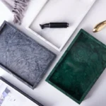 Black And White Gray Natural Marble Square Stone Tray Cosmetics Toiletries Storage Jewelry Earrings Perfume Bottle Ornaments - Image 3