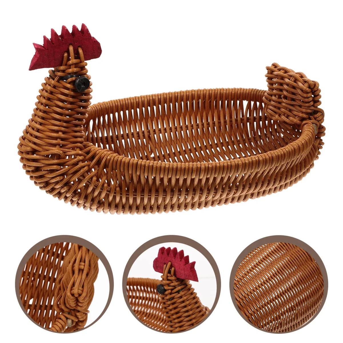 Rattan Storage Basket Woven Natural Baskets for Gifts Empty Snacks Party Fruit Food Holder Decor - Image 3