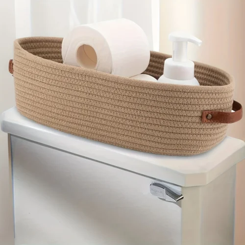 Nordic Cotton Rope Woven Storage Baskets Organize Boxs Desktop Sundries Organize Basket Sundries Key Cosmetics Storage