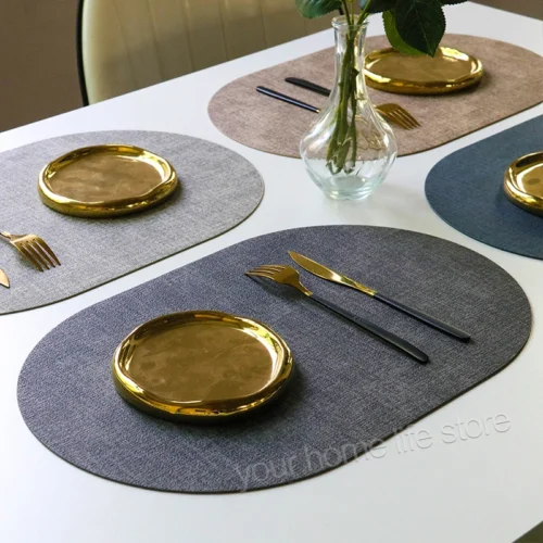 Placemats Set of 4,Faux Leather Placemats Heat Resistant Wipeable Washable Place Mats,Non-Slip Table Mats Dining Outdoor Indoor