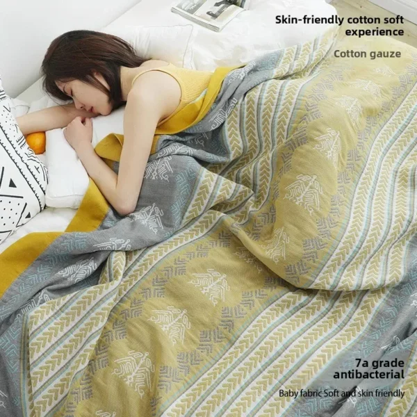 Pure Cotton Five-layer Gauze Towel Quilt A Type Cover Blanket Towel Blanket Single Double Air Conditioner Summer Cool Thin Quilt