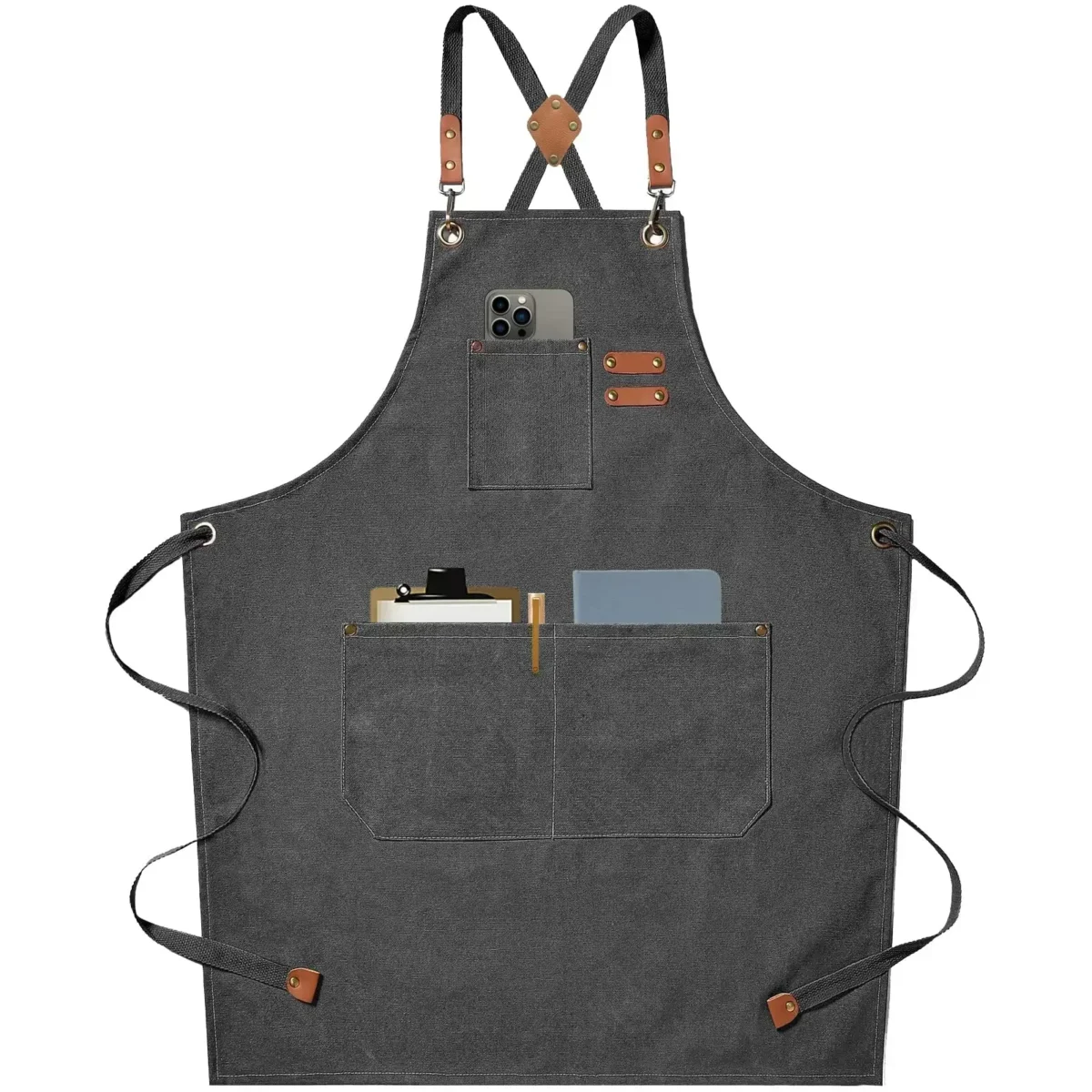 New Fashion Canvas Kitchen Aprons For Woman Men Chef Work Apron For Grill Restaurant Bar Shop Cafes Beauty Nails Studios Uniform - Image 1