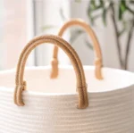 50L Woven Laundry Basket, Cotton Rope Storage Hamper Bucket For Dirty Clothes,Toys ,Blankets in Bathroom,Baby Room,Living Room - Image 4