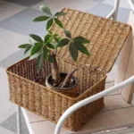 Large Storage Basket Rattan Woven Storage Box with Lid Stackable Sundries Basket Storage Organizer Toy Container Orgainzation - Image 5