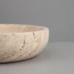 Travertine Service Tray, Bathroom Dressing Table, Natural Yellow Hole Stone Fruit Tray, Circular Jewelry Tray, Home Decoration - Image 6