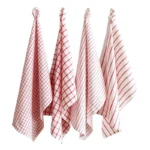 Charming Red & White Plaid Cotton Tea Towel for Festive Flair - Image 2