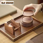 6pc/lot Walnut Solid Wood Coasters Zen Non-slip Coasters for Coffee Cups Saucer Anti-scald Placemats Cup Holder for Tea Supplies