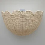 Scalloped Wicker Baskets For Wall Natural Woven Rattan Organizer Scalloped Home Decor Storage For Living Room Study Nursery - Image 5