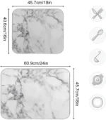 Elegant White Marble Microfiber Dish Drying Mat - 18 x24 - Image 3