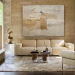 3D Beige Large Canvas Abstract Handmade Oil Painting Brown Simple Wall Art Textured Geometric Art Wall Decor Living Room Decor - Image 6