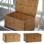 Large Storage Basket Rattan Woven Storage Box with Lid Stackable Sundries Basket Storage Organizer Toy Container Orgainzation - Image 6