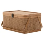 1Pc Woven Bamboo Basket Durable Storage Container Kitchen Garden Harvest Picnic Fruits Vegetable Egg Holder Shopping Bag With
