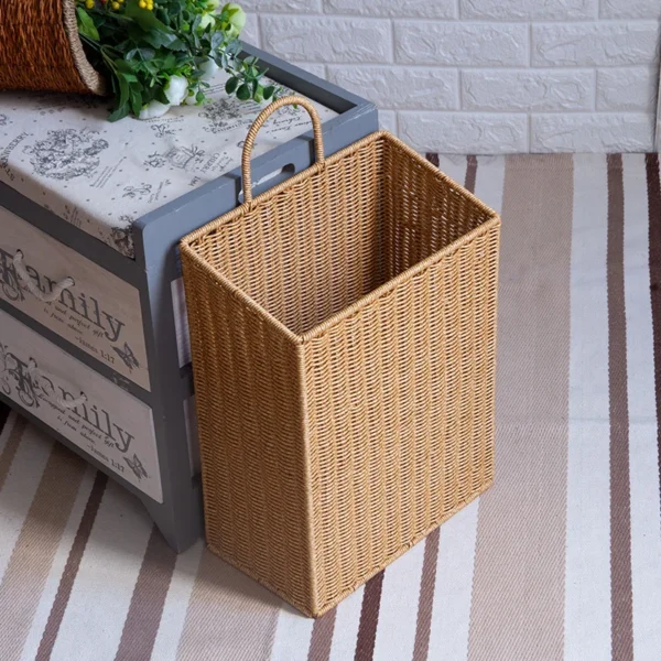 Nordic Sle Handmade Wier Laundry Basket Wall Mounted Dir Clothes Hamper Batoom Storage Basket for Underwear