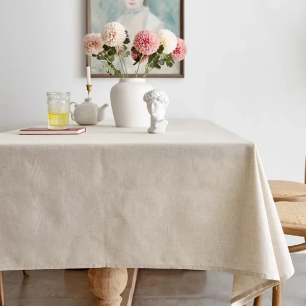 Linen Cotton Tablecloth for Wedding Home Party Dining Banquet Decoration Natural Flax Fabric Table Cloth Luxurious Table Cover