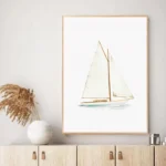 Nautical Minimalist Sailboat Canvas Art for Coastal Decor - Image 5