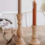 Wooden Candlesticks Unfinished Wood Candle Holder Pillar Taper Candle Stands for Wedding Party Birthday Home Table Decoration - Image 4