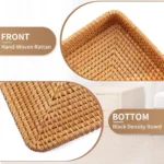 Multi-size Wicker Tray Handwoven Rattan Storage BasketPicnic Basket Food Plate Fruit Cake Sundries Box Home Desk Decoration - Image 3