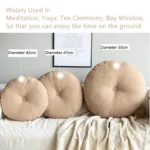 Floor Seat Pillow Solid Color Suitable for Meditation Yoga Round Seat Pads Mat Pouf Sofa Chair Bed Car Seat Pillows Cushions - Image 3