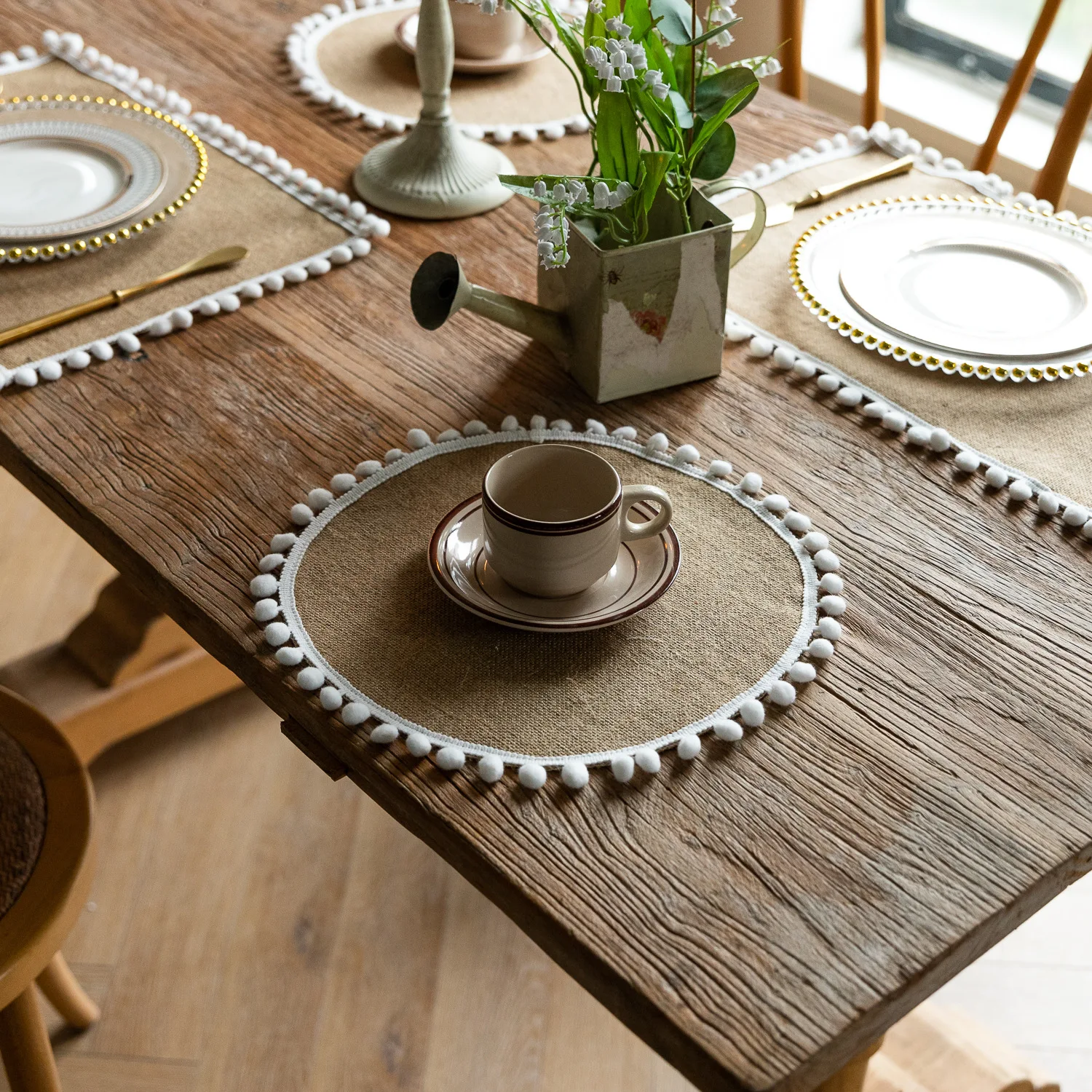 2 PCS Braided Placemats Heat Resistant Jute Table Mats Farmhouse Woven Fabric Natural Place Mats for Decorations Indoor Outdoor 28 kf Sf6500678bdb049ab93417108b30794e5I
