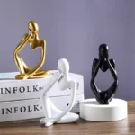 1pc Thoughtful Character Statue Ornament Decorative Figurine Office Desk Decoration Art Sculpture Gifts Home Decor Accessories