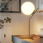 Nordic modern white glass table lamps for living room glass ball gold metal Bedroom Bedside table light industrial desk lamp