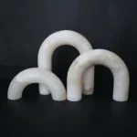 Natural Marble Sculpture Geometric Arch Semicircular Arch Ornament Yellow Cave Stone Decorative Figurines Living Room Decoration - Image 4