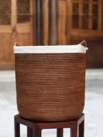 Vietnam Rattan Laundry Basket EcoFriendly Dirty Clothes Storage with Lid, Wicker Basket Lined Organizer, Bathroom Solution - Image 5
