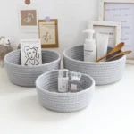 Sundries Storage Baskets Cartoon Hand Woven Kids Toys Desktop Organizer Box Tassels Laundry Baskets Makeup Cosmetic Accessories - Image 5