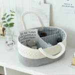 Multifunctional Mommy Bag Cotton Rope Diaper Bag Travel Portable Handbag Multifunctional Baby Products Organizer Basket - Image 5