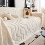 Luxurious Plush Winter Sofa Cover - Cozy, Stylish Protection