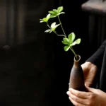 Retro rough pottery mini flower vase, ceramic tabletop small vase, indoor hydroponic ornament decoration - Image 5