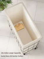 Large Capaci Dir Laundry Basket with Wheels Batoom Home Use Storage Basket for Clothes And Dir Clothes Sorting - Image 3