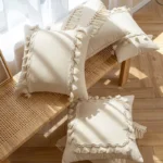 Lace Ball Tassels Cushion Cover 30X50/45X45cm Northern Europe Cotton Simple Throw Pillow Case For Lliving Room Home Decoration - Image 6