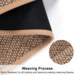 Linen Weave Kitchen Floor Mat Anti-slip Washed Rug Rubber Bottom Natural Twill Flax Entry Door Long Carpet Oil-resistant Durable - Image 2