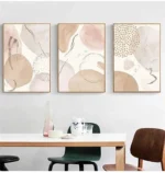 Bohemian Beige Geometric Canvas Art for Chic Interiors - Image 2