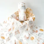 HappyFlute New One Piece Digital Print Bamboo Cotton 2 Layers Super Soft Muslin Swaddle High Quality Wrap For Newborn Blanket - Image 4